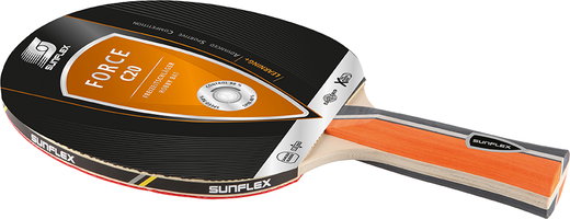 Sunflex Tischtennisschläger Force C20 (Freizeit-, 1mm Schwamm, Xtra Power Grip Belag) - 1 Schläger